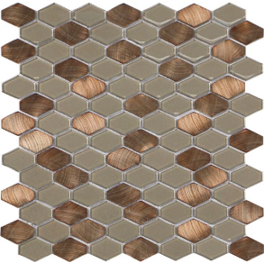 Copper Hexagon - glass tile